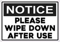 5in X 3 Notice Please Wipe Down After Use Sticker By Stickertalk 