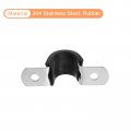 Uxcell 30pcs 12mm 1 2 Cable Clamp Rubber Pipe Strap Cushioned 304 Stainless Steel Hose U Shape Metal Tube Holder For Wire