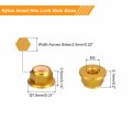 Uxcell Nylon Insert Hex Lock Nuts 10pcs M3 X 0 5mm Aluminum Alloy Self-locking Anodizing Flange Nut For Fasteners Gold