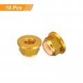 Uxcell Nylon Insert Hex Lock Nuts 10pcs M3 X 0 5mm Aluminum Alloy Self-locking Anodizing Flange Nut For Fasteners Gold