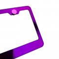 Electric-plating Color Mirror Polished T304 Stainless Steel License Plate Frame Purple