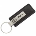 Au-tomotive Gold Carbon Fiber Rectangular Leather Key Chain For Toyota Supra Gunmetal