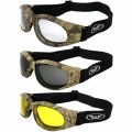3 Pairs Of Global Vision Eliminator Z 77 Dirt Bike Padded Riding Safety Goggles Forest Camo Frame Yellow Clear Smoke Lens 