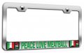 Peace Love Meatball Italian Italy Chrome Metal License Plate Frame Tag Holder S86 
