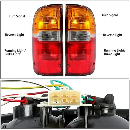 Tail Light Brake Lamp Driver Left And Passenger Right For 1995 2000 Toyota Tacoma Halogen Rear Taillight With Bulb
