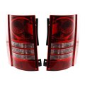 Tail Light Assembly Pair For Chrysler Town And Country 2008 2009 2010 Driver Passenger Side Chrome Housing Red Clear Lens 