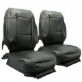 Kuafu Seat Cover Replacement Sets Compatible With 2018-2021 Jeep Wrangler Rubicon Jl Protector Artificial Leather Black And
