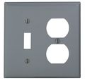 Leviton 80705-gy Gy Wp 2g Tgl Sw Dup Outlet W Cap Scr 