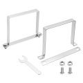 2pcs U Shape Square Tube Clamp 120x120mm Shaped Bracket 304 Stainless Steel Strap With Bolt Plate Nuts And Wrench For Pipes 