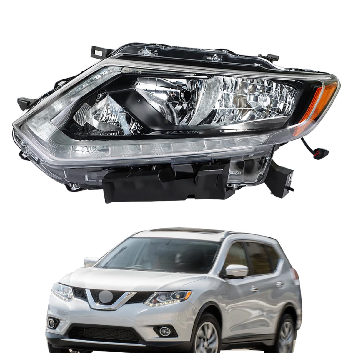 Headlight Assembly Replacement For Rogue 2014 2015 2016 Driver Side Left Lh Halogen Lighting Technology Part Number 260604ba0a