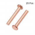 Uxcell 25 Pcs 1 8 X 32 Flat Head Copper Solid Rivets Fasteners