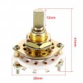 Uxcell 12 Pin 2p5t 2 Pole 5 Throw 1deck Band Selector Rotary Switch With Plastic Knob