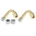 1 Set 45 Degree Universal Wheel Valves Copper Car Truck Motorcycle Tubeless Tyre Stem With Dust Cap Valve Gold Tone 