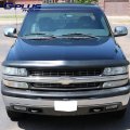 G-plus 4pcs Chrome Housing Corner Headlight 2pcs Bumper Fog Lights Compatible With 1999-2002 Chevy Silverado 1500 2500 3500