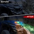 Sautvs Sport Hood Scoop Light For Yamaha Rmax 1000 Led Spot With Strobe Green Amber Lamps Compatible Wolverine Rmax2 Rmax4 2021