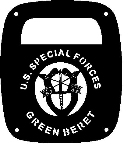 Jeeptails Special Forces Green Beret Tail Lamp Light Covers For Jeep Cj Or Yj And Tj Wranglers Black Set Of 2