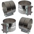 4 In Lap Joint Exhaust Band Clamp Set 3 Stainless Steel Sleeve Coupler For Od To Id Pipe Muffler And Tubing 4 Pack 