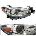 Headlight Assembly Replacement For Mazda 6 2014-2017 Housing Black Halogen Lamp Set Passenger Side Rh 1pc Ma2519160