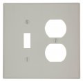 Leviton 80505-t 2-gang 1-toggle 1-duplex Device Combination Wallplate Midway Size Light Almond 