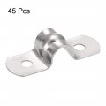 Uxcell 8mm 0 3 Rigid Pipe Strap 2 Holes Tube Straps 201 Stainless Steel Tension Clip Clamp 45pcs