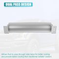 Uxcell 1 Set Transmission Oil Cooler2 Finned Aluminum Alloy Double Pass Trans With 1 4 Npt Universal Silver Tone