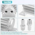 Uxcell 1 Set Transmission Oil Cooler2 Finned Aluminum Alloy Double Pass Trans With 1 4 Npt Universal Silver Tone
