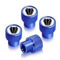 Ford Mustang Dark Horse White On Blue Aluminum Tire Valve Stem Caps Diamond Cut Grip Set Of 4 Universal Fit For Cars Trucks And 