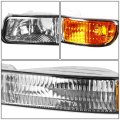 Auto Dynasty Oe Style Chrome Housing Headlight Bumper Lamps Tool Kit Compatible With Gmc Sierra Yukon Xl 99-07