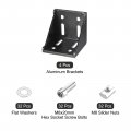 Uxcell 4set Inside Corner Bracket Gusset Kits 78x78x79mm 8080 Angle Connector For Series Aluminum Profile Black 32 X Slider