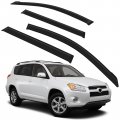 Aintier Side Window Deflectors Sun Rain Guards Set Fit For 2006-2012 Toyota Rav4 4 Pcs Black