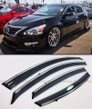 Premium Smoke Tinted Window Visor Rain Guard Deflector W Clips Chrome Trim Compatible With For 2013-2015 Nissan Altima 4 Door