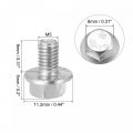 Uxcell M5x8mm Hex Serrated Flange Bolts Screws Metric Thread 304 Stainless Steel 50pcs