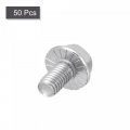 Uxcell M5x8mm Hex Serrated Flange Bolts Screws Metric Thread 304 Stainless Steel 50pcs