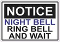 5in X 3 Notice Night Bell Ring And Wait Magnet Vinyl Magnetic Sign By Stickertalk 