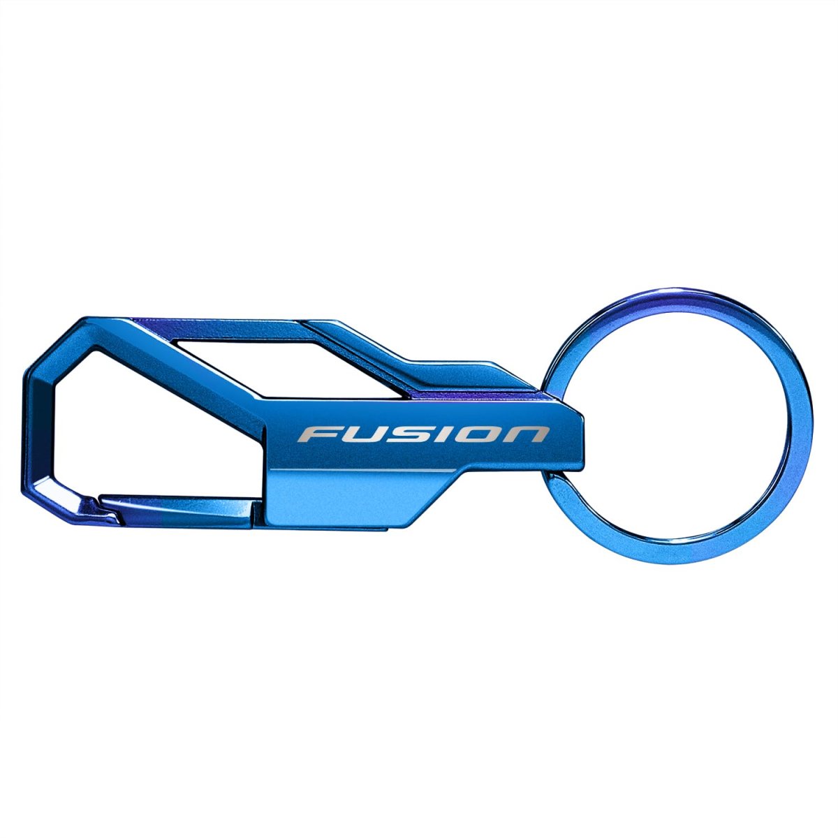 Ford Fusion Metallic Blue Carabiner Style Snap Hook Metal Key Chain Modern Zinc Alloy Logo Keychain 3 75 In X 1