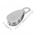 Generic Pullies Pulley Winch Single Sheave 50mm Pully Hanging Wire Towing Wheel Rope Block Trolley Crane Swivel Hook Rigging