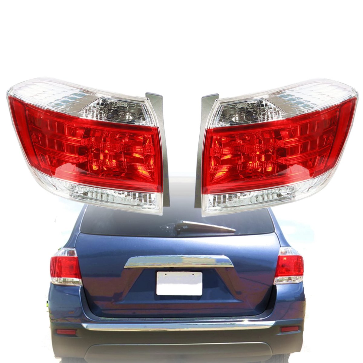 2-pack Rear Left And Right Tail Light Assembly Replacement For Highlander 2011-2013 Driver Passenger Side Brake Lamp