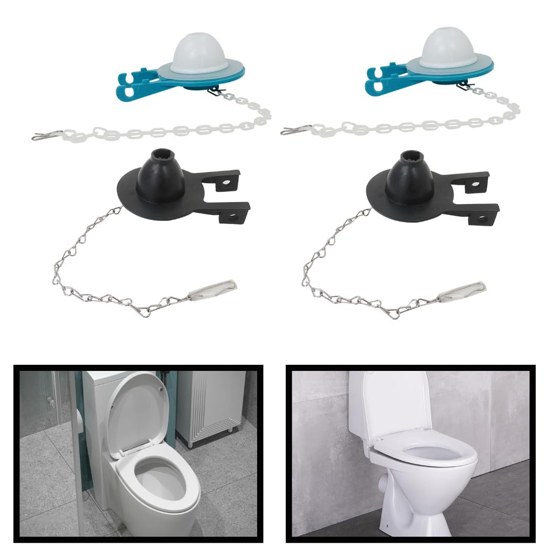 Toilet Flapper 2 Inch Rustproof Lasting Easy To Adjust Prevents Ghost Flushing Includes Blue Black Flappers Replacement