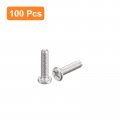 Uxcell M1 4-0 3 X 6mm 100pcs Flat Round Head Screws 304 Stainless Steel Phillips Drive Machine Hardware Fastener For Furniture