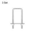Uxcell Square U-bolts 3 Sets 35mm 1 38 Inner Width 100mm Length M8 304 Stainless Steel U Clamp Bolt With Nuts And Plates For