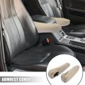 X Autohaux Pair Car Front Seat Armrest Cover Microfiber Leather Beige For Toyota Sienna 2005-2010