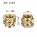 Uxcell Knurled Insert Nuts 120pcs M3 X 4mm L 5mm Od 3d Printing Brass Female Threadeds Heat Set Insert Embedment Nut
