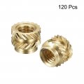 Uxcell Knurled Insert Nuts 120pcs M3 X 4mm L 5mm Od 3d Printing Brass Female Threadeds Heat Set Insert Embedment Nut