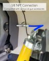 Augrex 1 8 Npt Grease Gun Coupler Adapter With 12 Spring Flex Hose Lube High Pressure 10000psi Quick Release 6-jaw Bite Lock