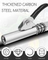 Augrex 1 8 Npt Grease Gun Coupler Adapter With 12 Spring Flex Hose Lube High Pressure 10000psi Quick Release 6-jaw Bite Lock