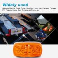 Partsam 5pcs Amber 10 Led Marker Light Double Bullseye Lights Rectangle Clearance For Trailer Truck Camper Rv 12v