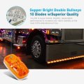 Partsam 5pcs Amber 10 Led Marker Light Double Bullseye Lights Rectangle Clearance For Trailer Truck Camper Rv 12v