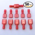 Glarks 50pcs 22-16 Gauge Fully Insulated Female Male Spade Nylon Quick Disconnect Electrical Crimp Terminals Connectors 