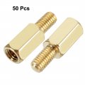 Uxcell 50pcs M3 8 6mm Female Male Thread Brass Hex Standoff Spacer Screws Pcb Pillar