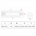 Uxcell 50pcs M3 8 6mm Female Male Thread Brass Hex Standoff Spacer Screws Pcb Pillar